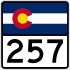 State Highway 257 marker