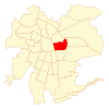 Map of Ñuñoa within Greater Santiago