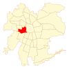 Map of Estación Central commune within Greater Santiago