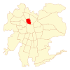 Map of Independencia commune within Greater Santiago