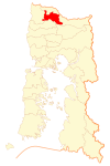 Location of Osorno commune within Los Lagos Region