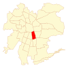 Map of the San Joaquín commune within Greater Santiago