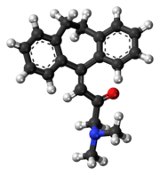 Ball-and-stick model of the cotriptyline molecule