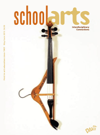 photo of the magazine cover showing a violin neck with a coat hanger on top of it