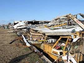 Significant damage, rated high-end EF3, to a facility in Adairsville, Georgia