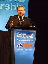 Dexter at an NDP meeting in Halifax, 2009.