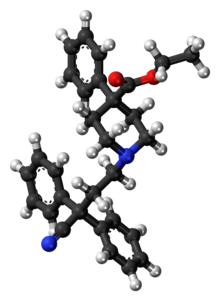 Ball-and-stick model of diphenoxylate