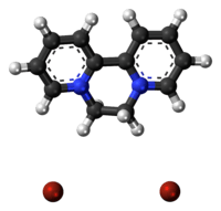 Ball-and-stick model of the component ions of diquat