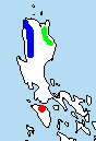 Map showing the range of the large Mindoro forest mouse within the Philippines