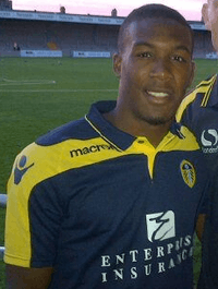 Dominic Poleon playing for Leeds United