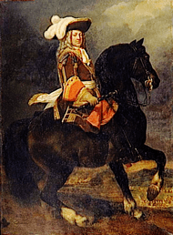 Man on a dark-colored horse