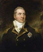 Portrait of the head and torso of a middle aged man wearing a blue naval uniform