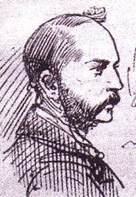 Head of a whiskered man in profile