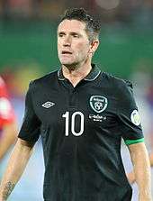 Robbie Keane playing for the Republic of Ireland in 2013