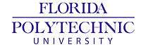 Florida, Polytechnic, & University on three lines, center aligned and in purple. Florida & Polytechnic are separated by a horizontal bar (the width of "Polytechnic"), written in bold, and a slightly larger font size than "University".