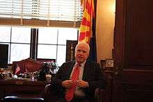 Man in office with old-style furnishings