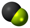 Space-filling model of the fluoromethylidyne radical