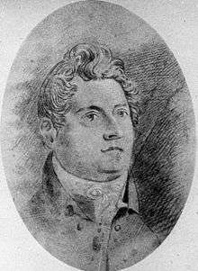 Francis Greenway appears as a chubby-faced man with an aquiline nose and his hair carefully arranged in a windswept style. He is looking inspired.