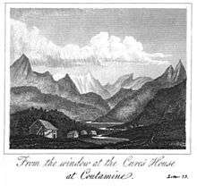 drawing of a mountain from a book published in 1827