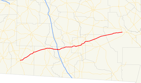 Map of southern Georgia with SR 122 highlighted in red