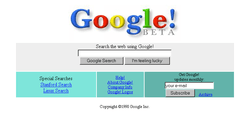 Google's homepage in 1998