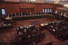 A sitting of the International Court of Justice in the Grand Hall of Justice at The Hague.