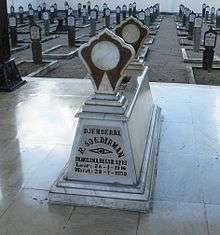 A grave with the text Sudirman on it