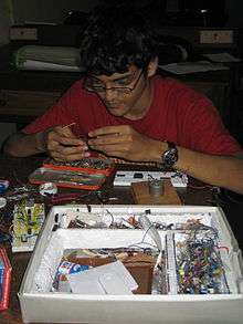 A student participating in hardwired competition