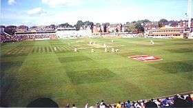 A view of a cricket ground during a Test match