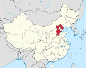 Map showing the location of Hebei Province