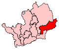 A medium-sized constituency located in the east of the county.