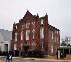The Masonic Hall of Hiram Masonic Lodge No. 7 is a historic Gothic revival building in Franklin, Tennessee. Constructed in 1823, it is the oldest public building in Franklin.