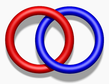 Red and blue Hopf link