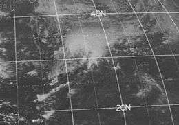 Satellite image of a tropical cyclone in the open Atlantic