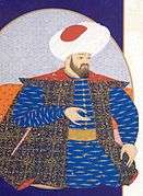 Ottoman miniature painting of Osman I, founder of the Ottoman Empire. Located at Topkapı Sarayı Müzesi, Istanbul.
