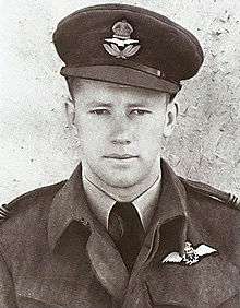 A portrait photograph of a young man in an air force uniform