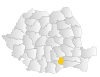 Map of Romania highlighting Ilfov County