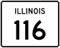 Illinois Route 116 marker