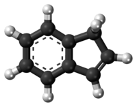 Ball-and-stick model of the indene molecule