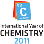 A red square behind an orange square, which is behind a blue square that says "2011 C Chemistry" on it. Under this, there are the words "International Year of Chemistry 2011".