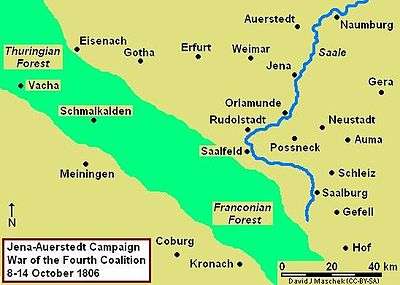 Jena-Auerstedt Campaign Map, 8-14 October 1806