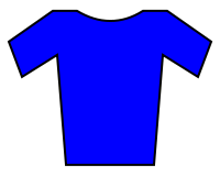 A blue jersey, designating the winner of the mountains classification
