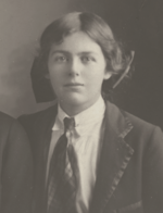 A photo of a young Joan Lindsay, posed in a school photograph