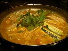A spicy stew in a pot