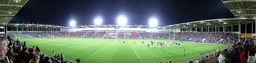 Panorama of Langtree Park on opening night in January 2012.