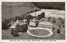 An aerial view of the Laurel Sanitarium.