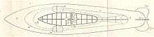 Plan view drawing of an airship (from below) 1906-1907