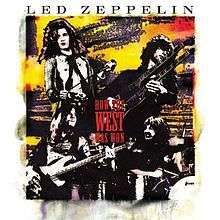 Mixed-media stencil portrait of Led Zeppelin