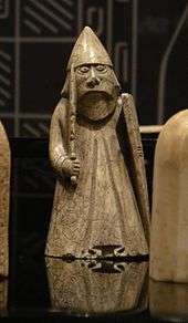Photograph of one of the Lewis chessmen