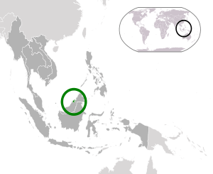 Location of  Brunei  (green)in ASEAN  (dark grey)  –  [Legend]